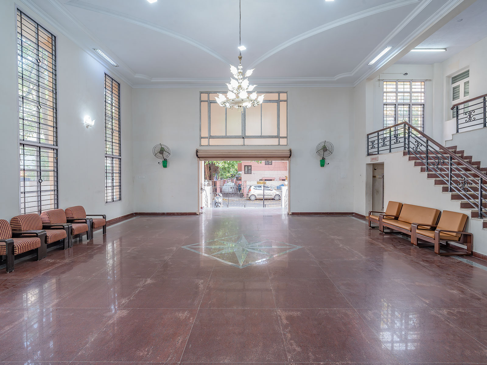Clean modern Interior with marble tiles